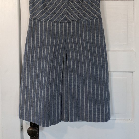 J. Crew Blue Stripe Mini Dress - Coastal Casual Cotton Pockets! - Picture 4 of 8